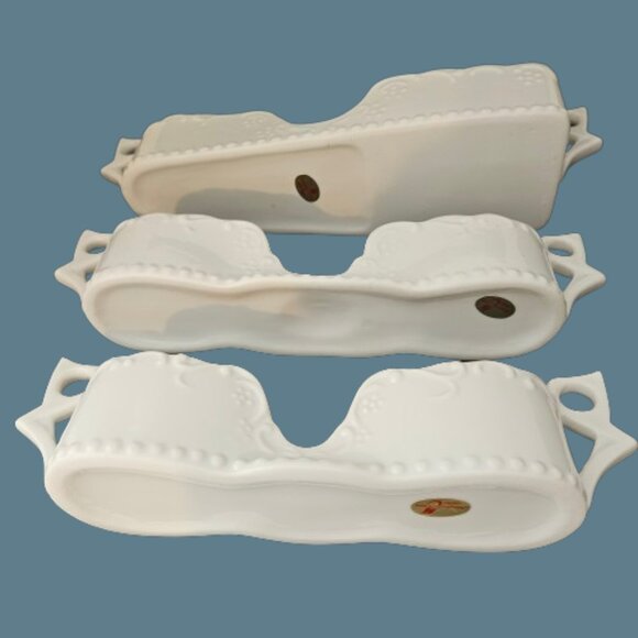 Vintage White Porcelain Silverware Holders Set of 3 by Maryland China Japan - Picture 3 of 12